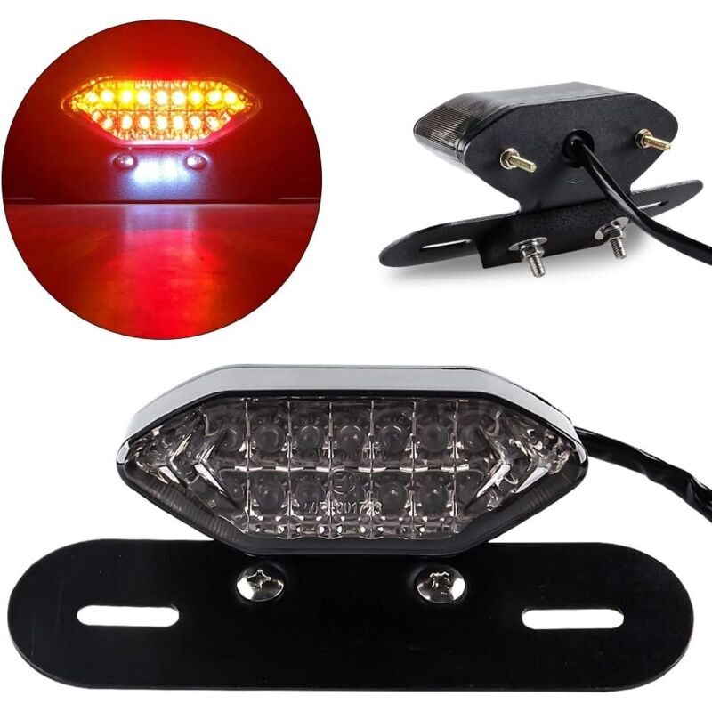 Buy Clear Lens Motorcycle Led Taillights Brake Tail Light with Integrated Turn S