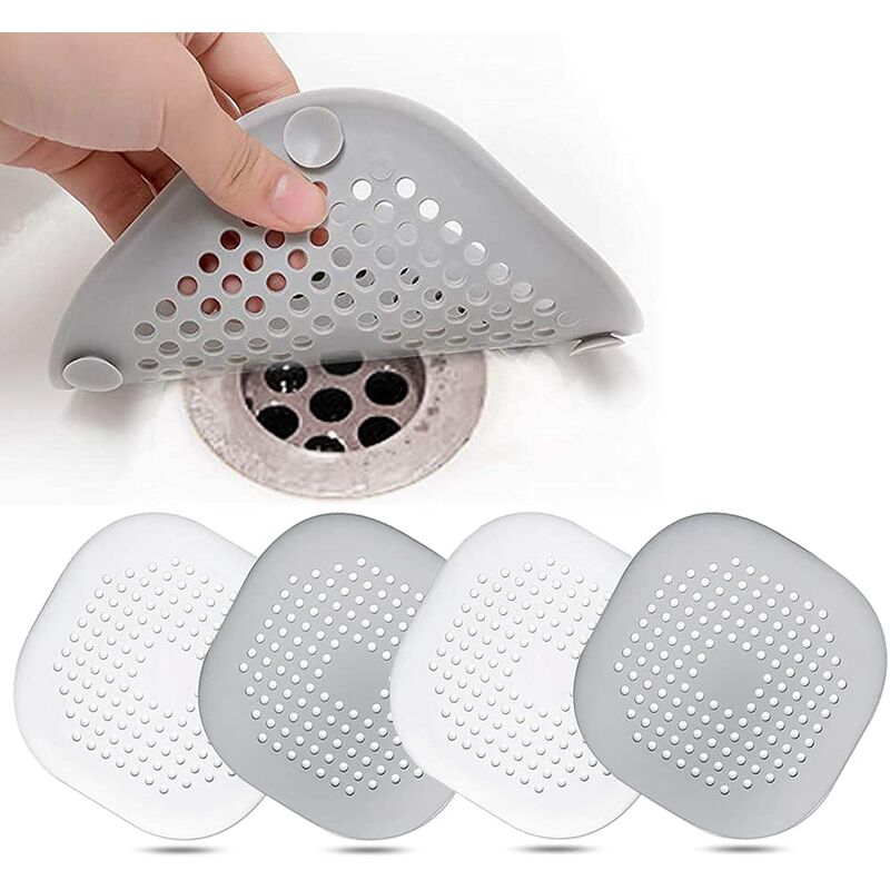 Shower Drain Hair Catcher with Suction Cups Easy to Install and Clean  Suitable for Bathroom Bathtub and Kitchen 3 Pack Flat Shower Drain Hair  Trap TPR