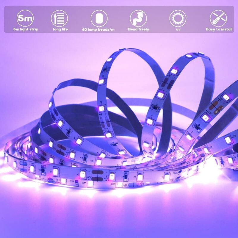 Purple (UV) 3AA Battery Operated LED Strip Kit