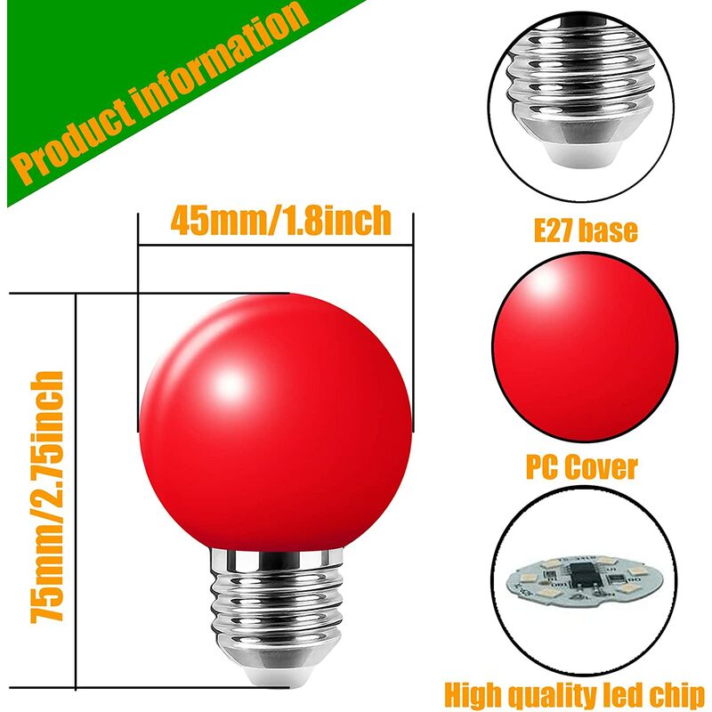 LED Lamp B22 G45 Outdoor Lighting PC Cover Filament - Christmas