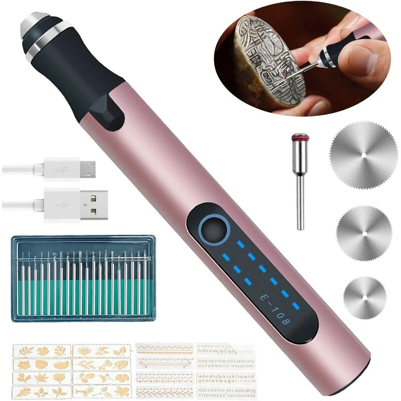 Cordless Engraving Machine, USB Rechargeable Engraver, Portable DIY Mini  Electric Engraver, Cordless Rotary Tools For Jewelry Glass Stone Metal  Plasti