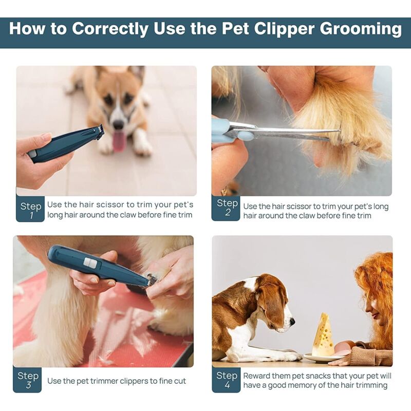 Paw Trimmer Upgraded Dog Trimmer With LED Light - Pet Clippers For Paws ...