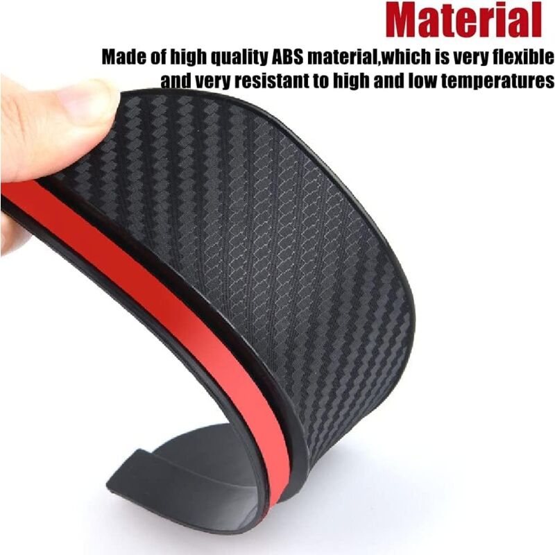 Sleek Carbon Fiber Look Black Mirror Rain Guards For Your Kia – Set Of 2 (Left & Right)