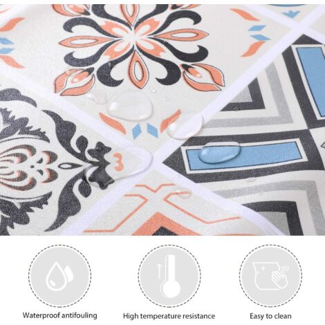 Self Adhesive Tile Wallpaper, 60 x 200cm PVC Modern Style Self Adhesive Wall Stickers Waterproof Decoration for Kitchen Cabinet in Bathroom and Kitchen