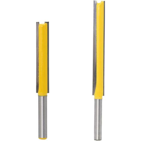 Long Round Router Bit 2 Pieces 1/4 Shank Extra Long Straight Router Bit 2