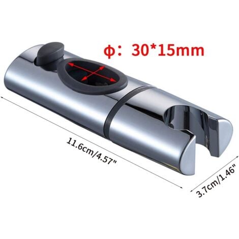 Chrome ABS Shower Head Holder Shower Holder Clip on Shower Bar Handheld Shower Holder 360° Rotation for Oval Bathroom,S
