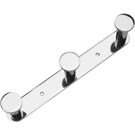 Wall Mounted Towel Hook with Hooks 304 Stainless Steel Wall Mounted Towel Hooks for Bathroom and Kitchen Doors (3 Hooks, Chrome)