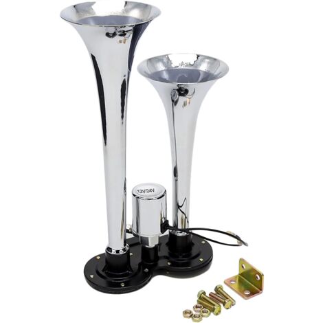 Universal Electric Horn Loud Chrome Air Horn Loudspeaker Kit 150dB 12V/24V for Train Lorry Truck (1/5)