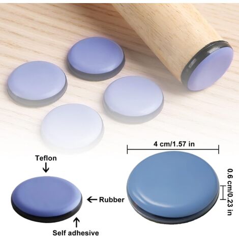 8 Pack Carpet Furniture Glides, Self Adhesive Chair Glides, Heavy Duty Movable Furniture Glides, Floor Protector Pads, 1.6 Inch Furniture Glides