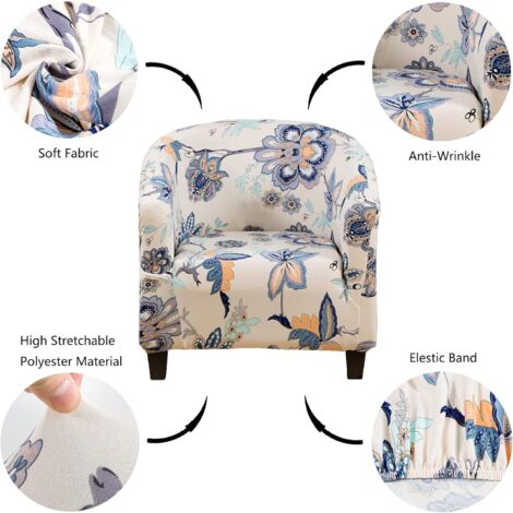 Club Chair Slipcover, Removable Washable High Stretch Tub Chair Slipcover, Couch Cover, Furniture Protector for Living Room