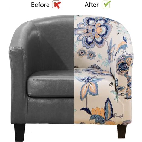 Club Chair Slipcover, Removable Washable High Stretch Tub Chair Slipcover, Couch Cover, Furniture Protector for Living Room