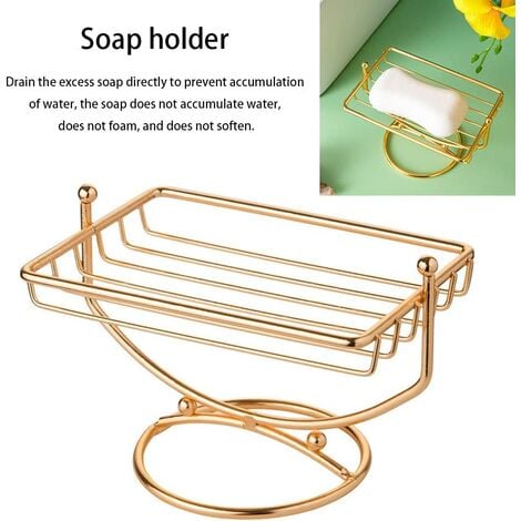 Gold Soap Dish Luxury Stainless Steel Hollow Design Soap Dish for ...