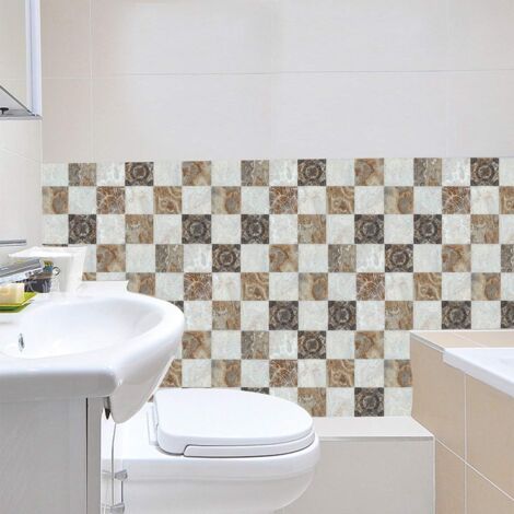 30 Pieces Tile Stickers Self-adhesive Waterproof Marble Tile Self-adhesive Sticker Wall Decoration for Kitchen Bathroom-20x20cm(Marble)
