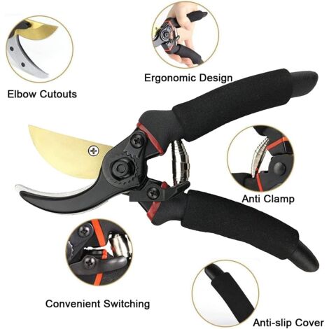 Professional straight blade pruner for trees, hand pruner, garden pruner, gardening scissors, hedge scissors