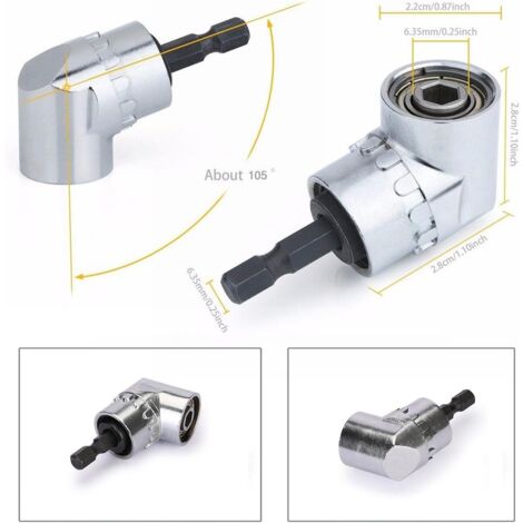 3Pcs 105 Degree Straight Inclined Hexagonal Rod Extension Tool Flexible ...