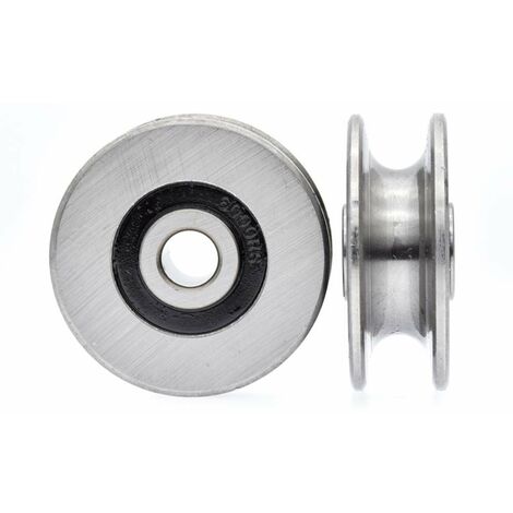 8mm Deep U Groove 250kg Stainless Steel Ball Bearing Pulley, Lifting Guide Metal Pulley, Inner Diameter (40 x 13mm)