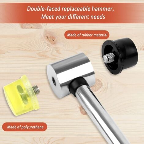 Double sided rubber mallet top