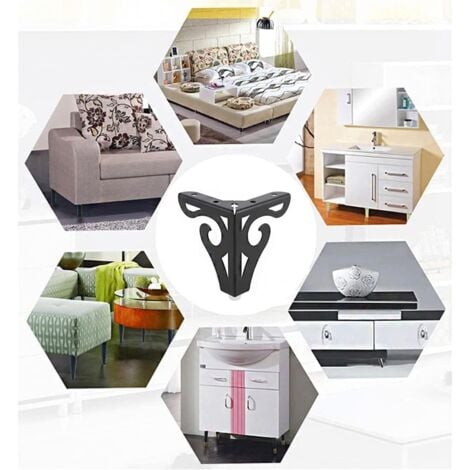 Pieces Furniture Sofa Legs, Sofa Legs, Modern Sofa Legs, TV Cabinet Legs, Bed Legs, for Cabinet, Sofa, Table Dresser(Black)