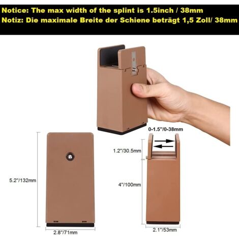 Inch Adjustable Bed Leg Riser, 10cm Heavy Duty Furniture Risers, for Bed Leg Thickness 0-1.5 Inch, Bed Height, Sofa, Desk, Wardrobe, Support 2000KG