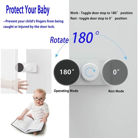 1pc Children's Door Lever Lock, Children Safety Door Lock Home Protection  Lock ,Child Proofing Prevents from Opening Toddlers, Kids,3M Adhesive Door  Easy Operation for Adults - Child Safety