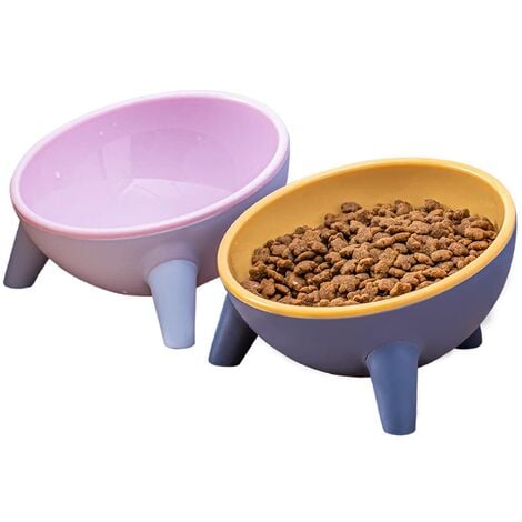 Cat Bowl,Raised Cat Food Bowls Anti Vomiting,Tilted Elevated Cat Bowl,Ceramic Pet Food Bowl for Flat-Faced Cats,Small Dogs,Protect Pets Spine,Dishwas