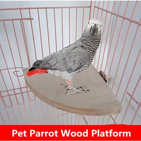 KNUTI Bird Perch Corner Stand For Bird Cage Corner Platform Wood