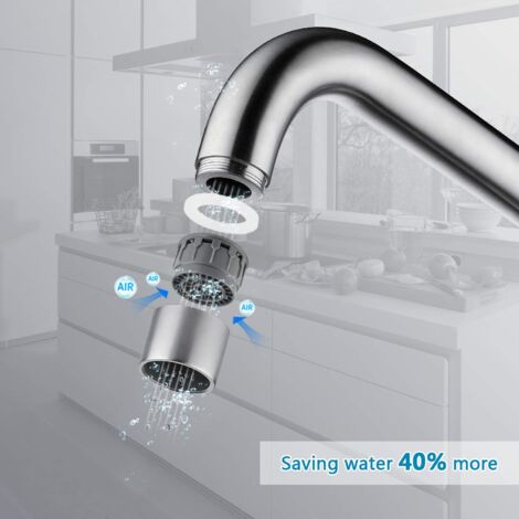 Kitchen Mixer Tap 7-Shape 304 Brushed Steel Kitchen Mixer Tap 360 Rotating with Detachable Aerator Anti-limescale Kitchen Faucet