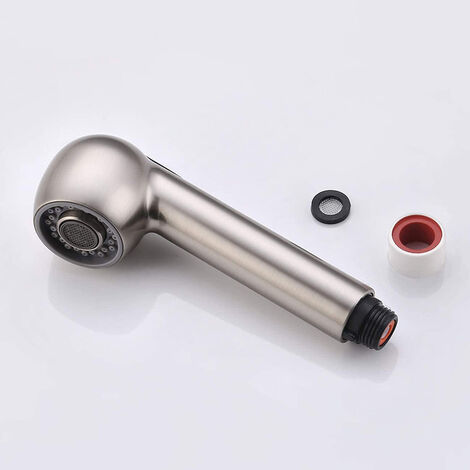 Pull Out Replacement Head For Kitchen Faucet, 2 Functions Sprayer, G 1 2 Out Spray Head Faucet Brushed Nickel Sink