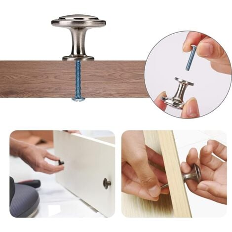 Silver Drawer Door Handle,Round Door Knobs Knobs,Silver Round Drawer Pulls,30mm Furniture Knob apply to Furniture Handles for Cupboard Cabinet Kitchen（25 Pieces）
