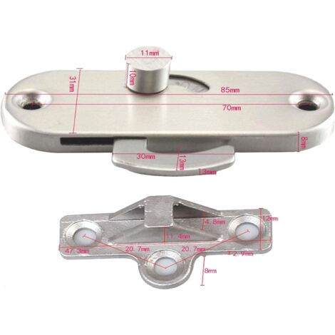 Sliding door lock 90 degree movable door, right angle buckle, privacy lock, sliding door lock and bolt lock, cam lock (1 lock)