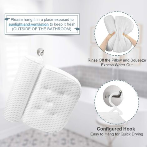 Bath Pillow Ergonomic Luxury Bathtub Pillow With Head,Neck, Shoulder