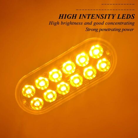 2 Luci Emergenza Amber Sottili 12LED - Stroboscopiche Per Auto, Camion, Moto 12-24V - Foto 2