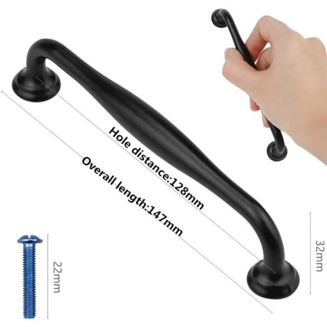 10pcs black furniture handle -black kitchen furniture handles door handles drawer bedroom center distance 128mm,Handles for wardrobes