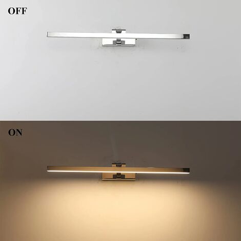 LED Bathroom Mirror Light 40CM 3000K Warm White, 15W Bathroom Lighting Led Indoor Bathroom Wall Light 230v 1000lm Clip On Mirror Cabinet Wall Led