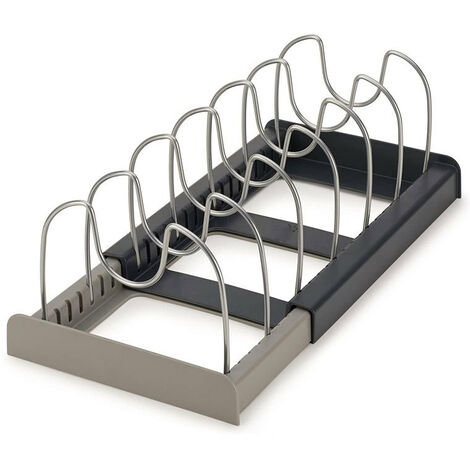 Drawerstore Expandable Kitchen Hardware Organizer, Plastic, Kitchen Storage Rack, Plates and Pans Storage Drainer(Grey) (1/5)