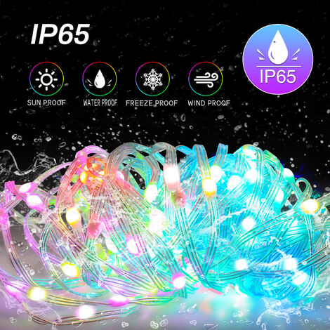 200LED Outdoor String Lights, 25M/8Modes,Waterproof PVC, USB Outdoor ...
