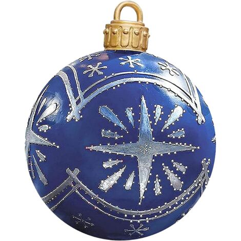 Giant Inflatable Ball Christmas Tree Decorations Outdoor Christmas Decorated Ball - 24" Christmas Balls - Transparent Christmas Ball - Christmas Decorations (Blue Snowflake)