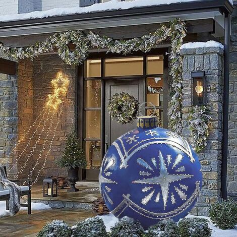 3 Pcs 24 Inch Giant Inflatable Christmas Balls,Large Outdoor Inflatable Christmas Balls For Yards, Lawns, Porches, Gardens, Front Doors Or Windows...
