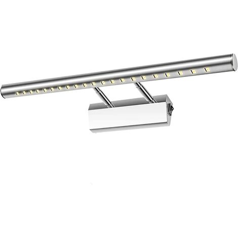 Bathroom Mirror Light 5W LED Wall Sconce Light Table Light Waterproof IP44 Adjustable 180° with Switch Stainless Steel Lighting Decoration Vanity Toilet Toilet Makeup 40cm,6000k (1/5)