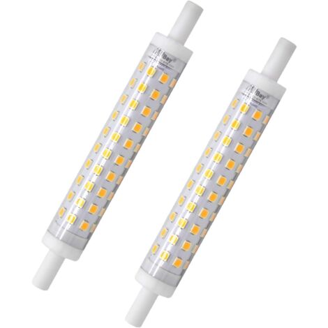 2 Pack R7s LED Bulbs, 118mm, Warm White, 3000K, J118 Bulb, 10W, Replaces 80W Halogen Bulb, No Flicker, 230V AC, 800lm, 360° [Energy Class A++] (1/5)