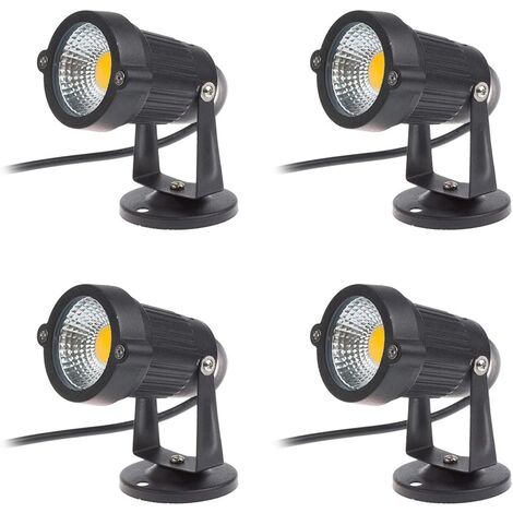 Set of 4 Cob LED Spotlights 5W 220V Adjustable Garden Spotlights Outdoor Lighting Garden Terrace(Warm White) (1/5)