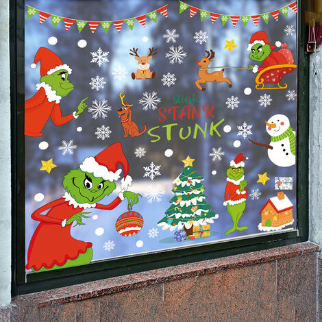 grinch christmas window decoration