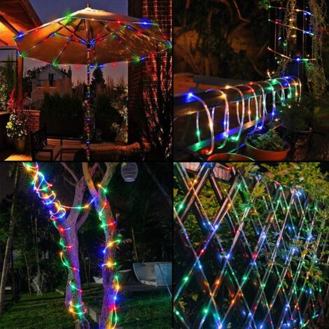 20M Solar String Lights, Multicolor 200 LED PVC Light Tube Outdoor IP68 Waterproof for Holidays Party New Year Christmas Outdoor Lighting Fence Garden Patio Decoration String Light [Energy Class A++]