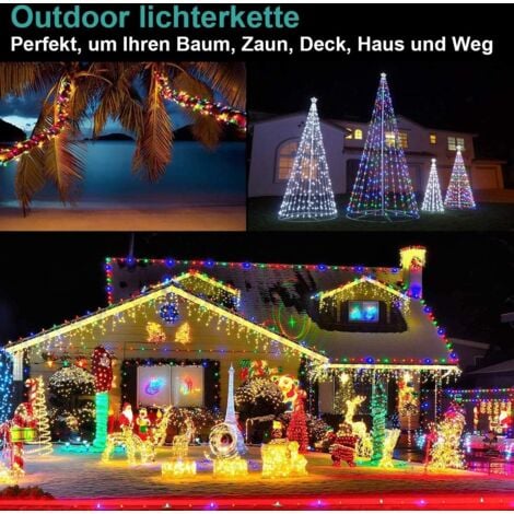 20M Solar String Lights, Multicolor 200 LED PVC Light Tube Outdoor IP68 Waterproof for Holidays Party New Year Christmas Outdoor Lighting Fence Garden Patio Decoration String Light [Energy Class A++]