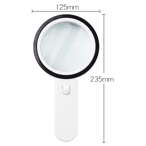 Lighted Reading Magnifier,30X Magnifier with 12 LED Light,Handheld ...