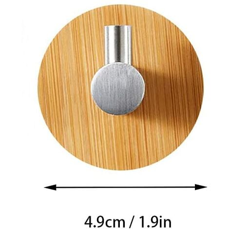Pieces Bamboo Wall Hook, Bamboo Stainless Steel Hooks, Bamboo Adhesive  Hook, No Drilling Self Adhesive Towel