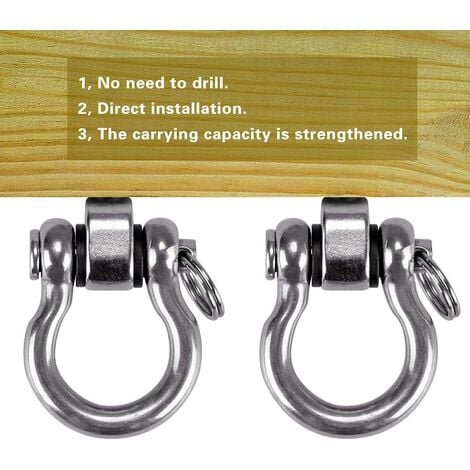 2 Pieces Screw Hook, Heavy Duty 304 Stainless Steel 180° Ceiling Hook for  Indoor Outdoor Playground Yoga, Hammock, Rope, Swing, Hanging Chair,  Punching Bag, Max 450kg