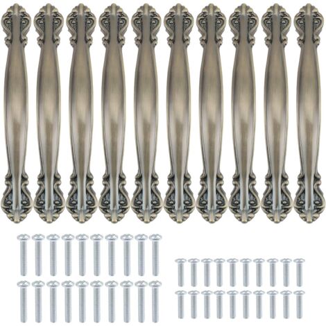 Set of 10 Vintage Antique Arch Shaped Cabinet Pulls - 14.5cm Long Cabinet Door Pulls,Vintage Cabinet Handle,Vintage Cabinet Door Handle,Vintage Door Handle (96mm Distance Between the holes) (1/5)
