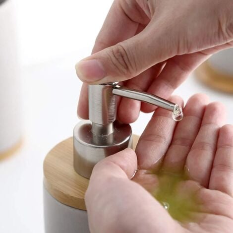 Marble Ceramic Bath Soap Dispenser Toothbrush Holder Set | Dongsheng