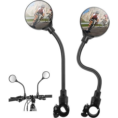 Pcs 360°Rotating Bike Mirror, Handlebar Bike Mirror, Electric Scooter Mirror, HD Convex Safety Bike Mirror with Mountain Bike, Racing Bike, Electric Bike. (1/5)